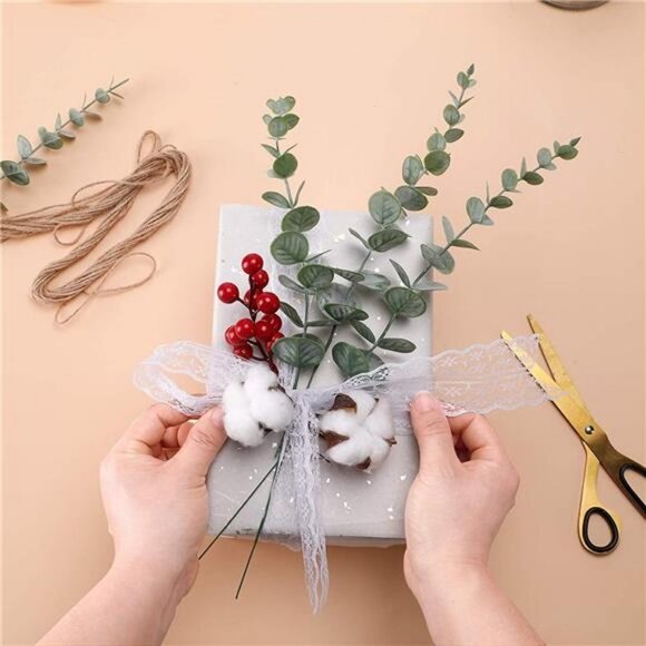 24pcs Artificial Eucalyptus Leaves Greenery Branches for Centerpiece Arrangement - Picture 3 of 6